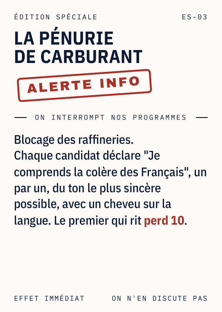 Édition spéciale La pénurie de carburant